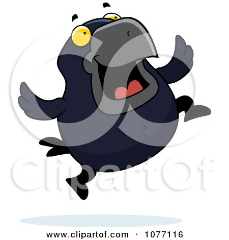 Clipart Crow Jumping - Royalty Free Vector Illustration by Cory Thoman
