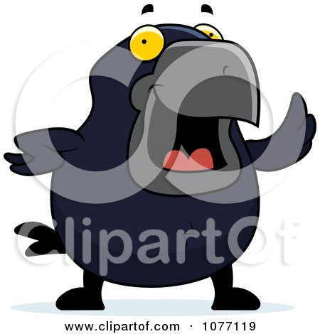 Clipart Friendly Crow Waving - Royalty Free Vector Illustration by Cory Thoman