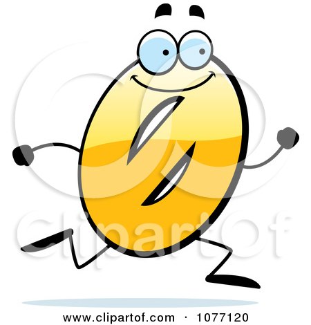 Clipart Running Yellow Number Zero - Royalty Free Vector Illustration by Cory Thoman
