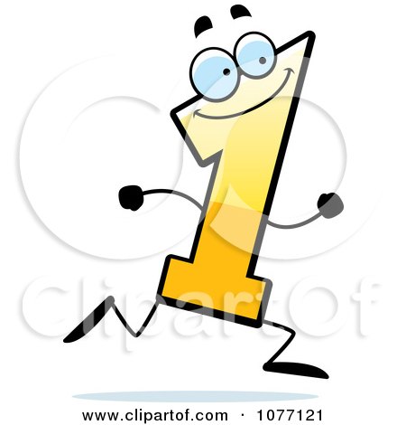 Clipart Running Yellow Number One - Royalty Free Vector Illustration by Cory Thoman
