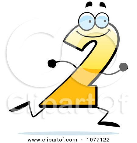 Clipart Running Yellow Number Two - Royalty Free Vector Illustration by Cory Thoman