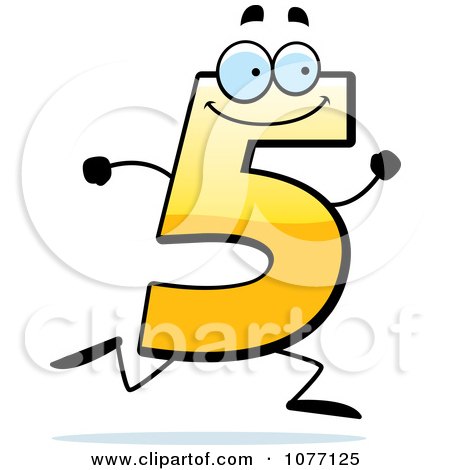 Clipart Running Yellow Number Five - Royalty Free Vector Illustration by Cory Thoman