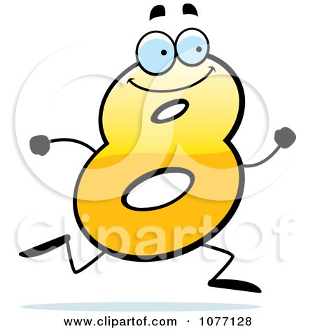 Clipart Running Yellow Number Eight - Royalty Free Vector Illustration by Cory Thoman