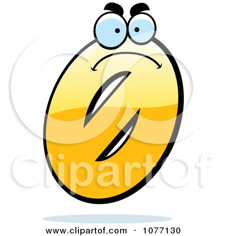 Clipart Mad Yellow Number Zero - Royalty Free Vector Illustration by Cory Thoman