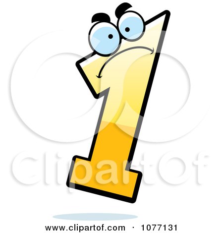 Clipart Mad Yellow Number One - Royalty Free Vector Illustration by Cory Thoman