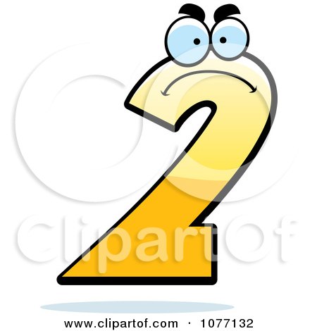 Clipart Mad Yellow Number Two - Royalty Free Vector Illustration by Cory Thoman