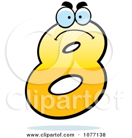 Clipart Mad Yellow Number Eight - Royalty Free Vector Illustration by Cory Thoman