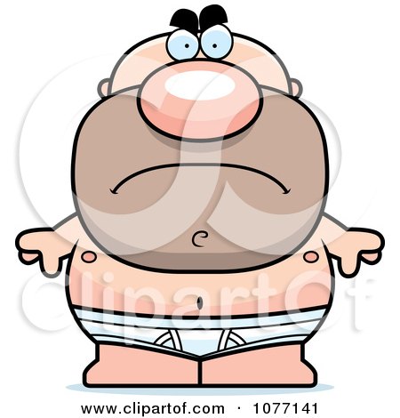 Clipart Mad Bald Man In Underwear - Royalty Free Vector Illustration by Cory Thoman