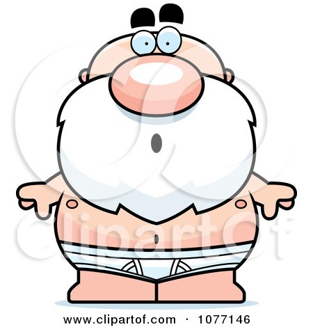 Clipart Shocked Senior Bald Man In Underwear - Royalty Free Vector Illustration by Cory Thoman