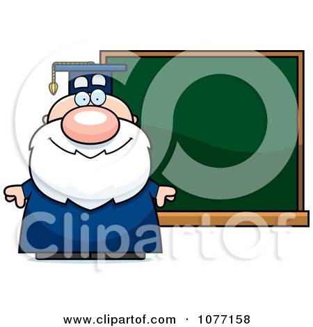 Clipart Professor Standing By A Chalkboard - Royalty Free Vector Illustration by Cory Thoman