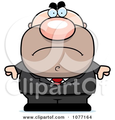 Clipart Mad Businessman In A Suit - Royalty Free Vector Illustration by Cory Thoman