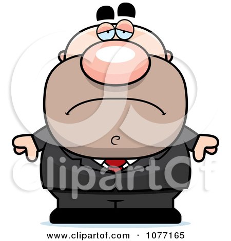 Clipart Sad Businessman In A Suit - Royalty Free Vector Illustration by Cory Thoman