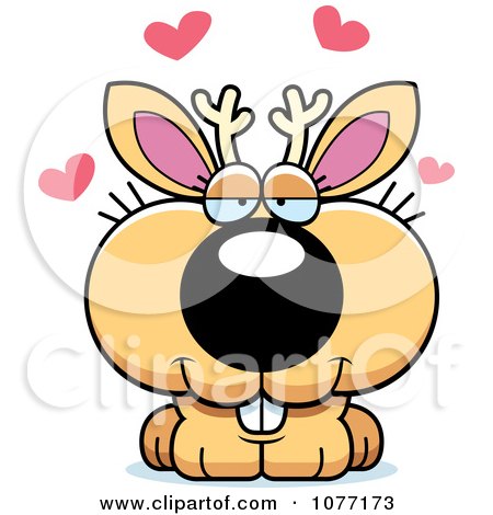 Clipart Cute Jackalope In Love - Royalty Free Vector Illustration by Cory Thoman