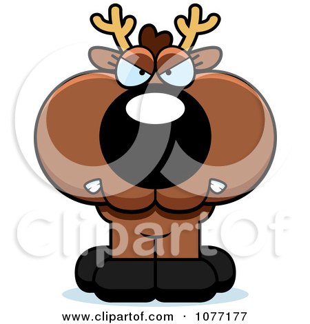 Clipart Cute Deer With A Mad Expression - Royalty Free Vector Illustration by Cory Thoman