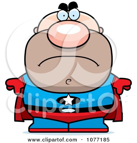 Clipart Mad Bald Super Hero - Royalty Free Vector Illustration by Cory Thoman