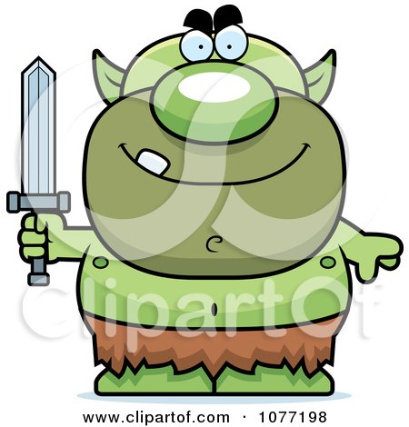 Clipart Goblin Holding A Sword - Royalty Free Vector Illustration by Cory Thoman