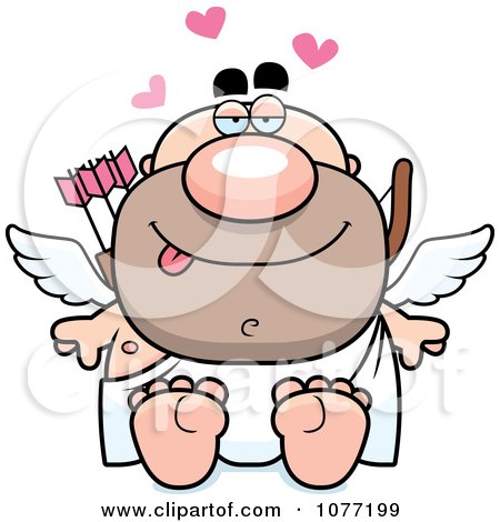 Clipart Sitting Valentines Day Cupid - Royalty Free Vector Illustration by Cory Thoman