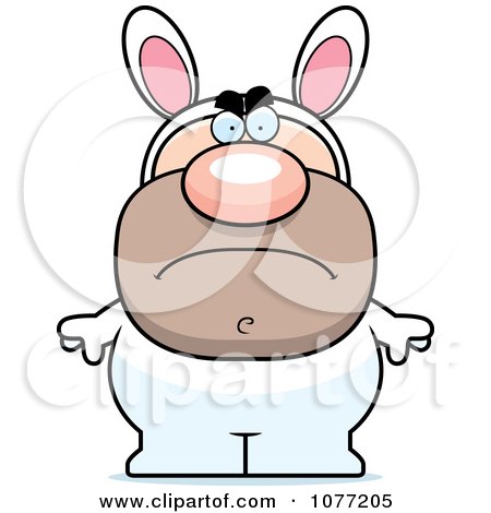 Clipart Mad Man In An Easter Bunny Costume - Royalty Free Vector Illustration by Cory Thoman