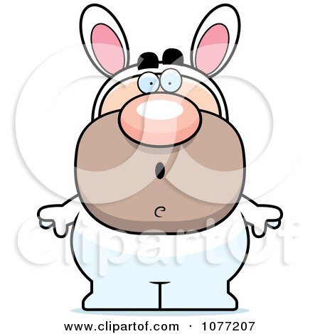 Clipart Shocked Man In An Easter Bunny Costume - Royalty Free Vector Illustration by Cory Thoman