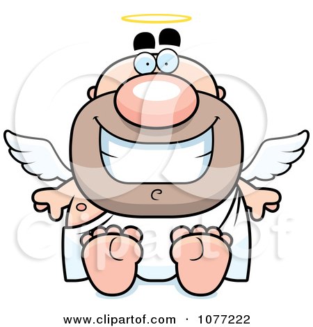 Clipart Sitting Angel Man - Royalty Free Vector Illustration by Cory Thoman