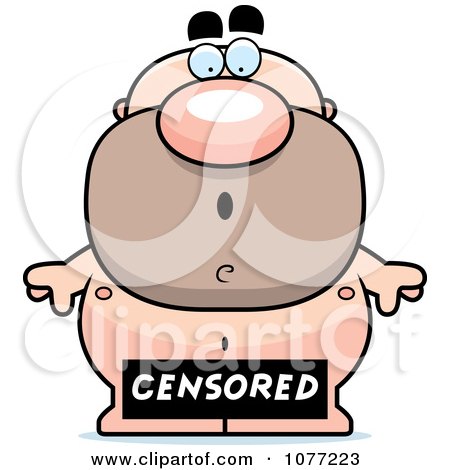 Clipart Censored Sign Over A Nude Man - Royalty Free Vector Illustration by Cory Thoman