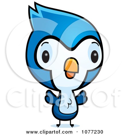 Clipart Cute Baby Bluejay Chick - Royalty Free Vector Illustration by Cory Thoman