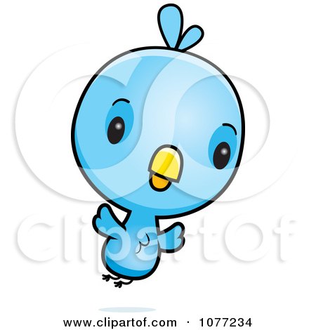 Clipart Cute Baby Blue Jay Flying - Royalty Free Vector Illustration by Cory Thoman
