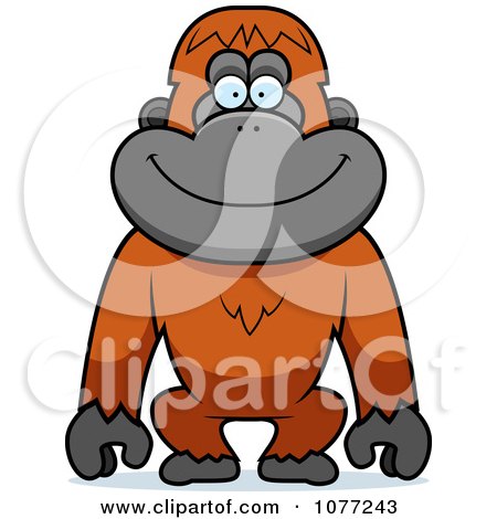 Clipart Happy Orangutan Monkey - Royalty Free Vector Illustration by Cory Thoman
