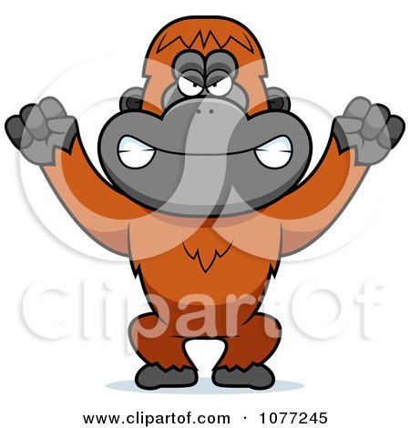 Clipart Mad Orangutan Monkey - Royalty Free Vector Illustration by Cory Thoman