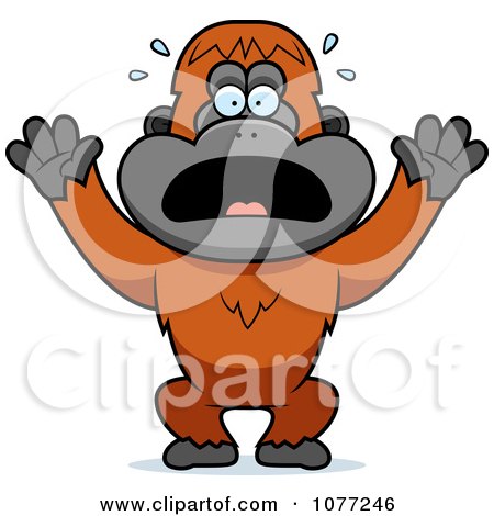 Clipart Panicking Orangutan Monkey - Royalty Free Vector Illustration by Cory Thoman