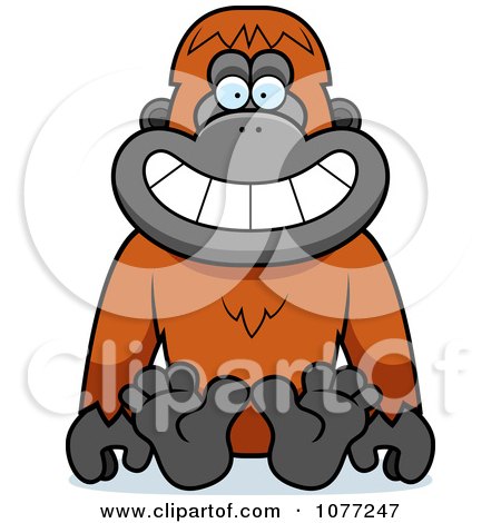 Clipart Sitting Orangutan Monkey - Royalty Free Vector Illustration by Cory Thoman