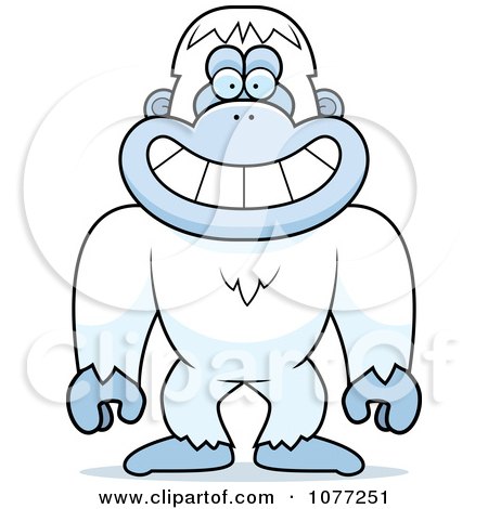 Clipart Smiling Yeti Abominable Snowman Monkey - Royalty Free Vector Illustration by Cory Thoman