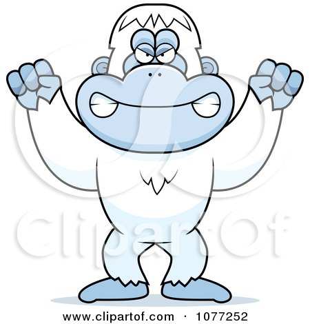 Clipart Mad Yeti Abominable Snowman Monkey - Royalty Free Vector Illustration by Cory Thoman
