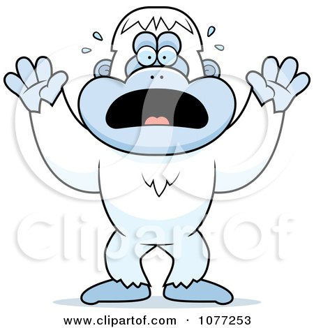 Clipart Panicking Yeti Abominable Snowman Monkey - Royalty Free Vector Illustration by Cory Thoman