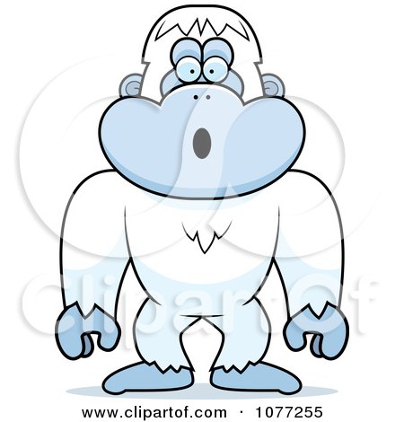 Clipart Surprised Yeti Abominable Snowman Monkey - Royalty Free Vector Illustration by Cory Thoman