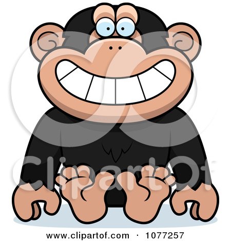 Clipart Sitting Chimp Monkey - Royalty Free Vector Illustration by Cory Thoman