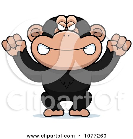 Clipart Mad Chimp Monkey - Royalty Free Vector Illustration by Cory Thoman