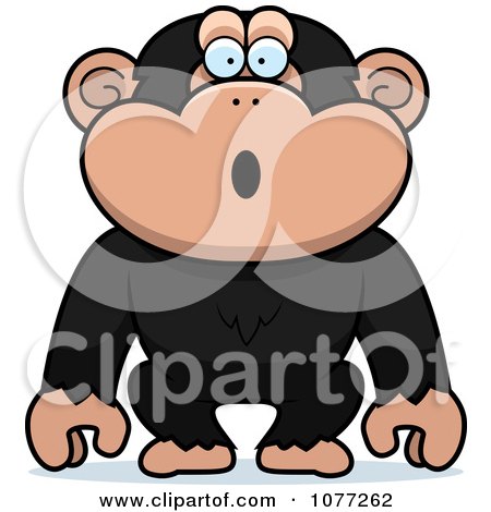 Clipart Shocked Chimp Monkey - Royalty Free Vector Illustration by Cory Thoman