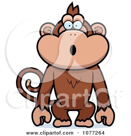 Clipart Surprised Monkey - Royalty Free Vector Illustration by Cory Thoman