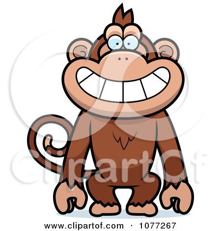 Clipart Smiling Monkey - Royalty Free Vector Illustration by Cory Thoman