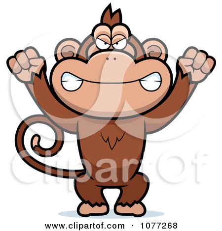 Clipart Mad Monkey - Royalty Free Vector Illustration by Cory Thoman