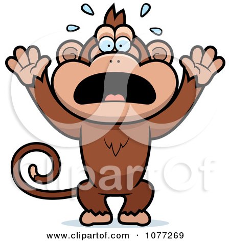 Clipart Panicking Monkey - Royalty Free Vector Illustration by Cory Thoman