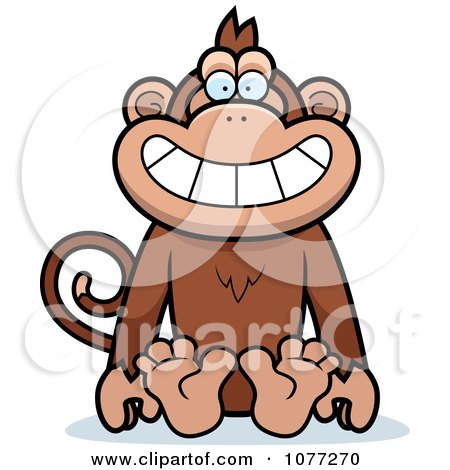 Clipart Sitting Monkey - Royalty Free Vector Illustration by Cory Thoman
