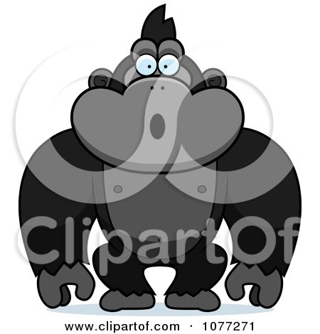 Clipart Shocked Gorilla Monkey - Royalty Free Vector Illustration by Cory Thoman