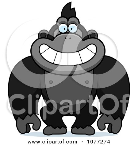 Clipart Smiling Gorilla Monkey - Royalty Free Vector Illustration by Cory Thoman