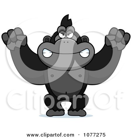 Clipart Mad Gorilla Monkey - Royalty Free Vector Illustration by Cory Thoman