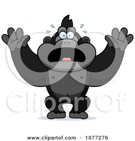 Clipart Panicking Gorilla Monkey - Royalty Free Vector Illustration by Cory Thoman
