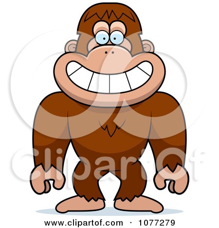 Clipart Smiling Bigfoot Sasquatch - Royalty Free Vector Illustration by Cory Thoman