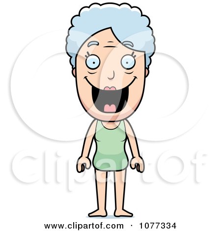 Clipart Senior Granny Woman In A Bathing Suit - Royalty Free Vector Illustration by Cory Thoman