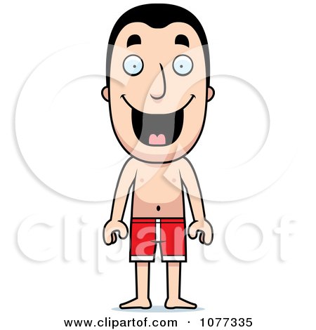Clipart Summer Man In Swim Trunks - Royalty Free Vector Illustration by Cory Thoman